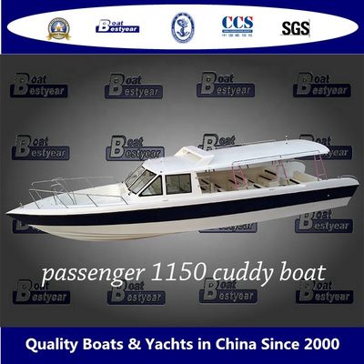 Bestyear Fiberglass Speed Passenger Boat 1160 Hardtop Cuddy Yacht